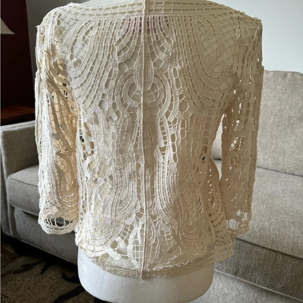 Pookie and Sebastian Overlay Shell Size Small Cream Color Eyelet Inspired - Picture 2 of 4